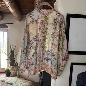 Johnny Was Multicolor Floral Blouse